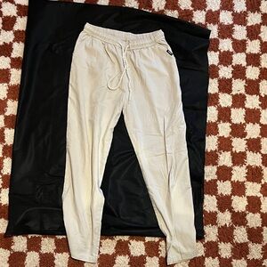 Light Cream Drawstring Joggers